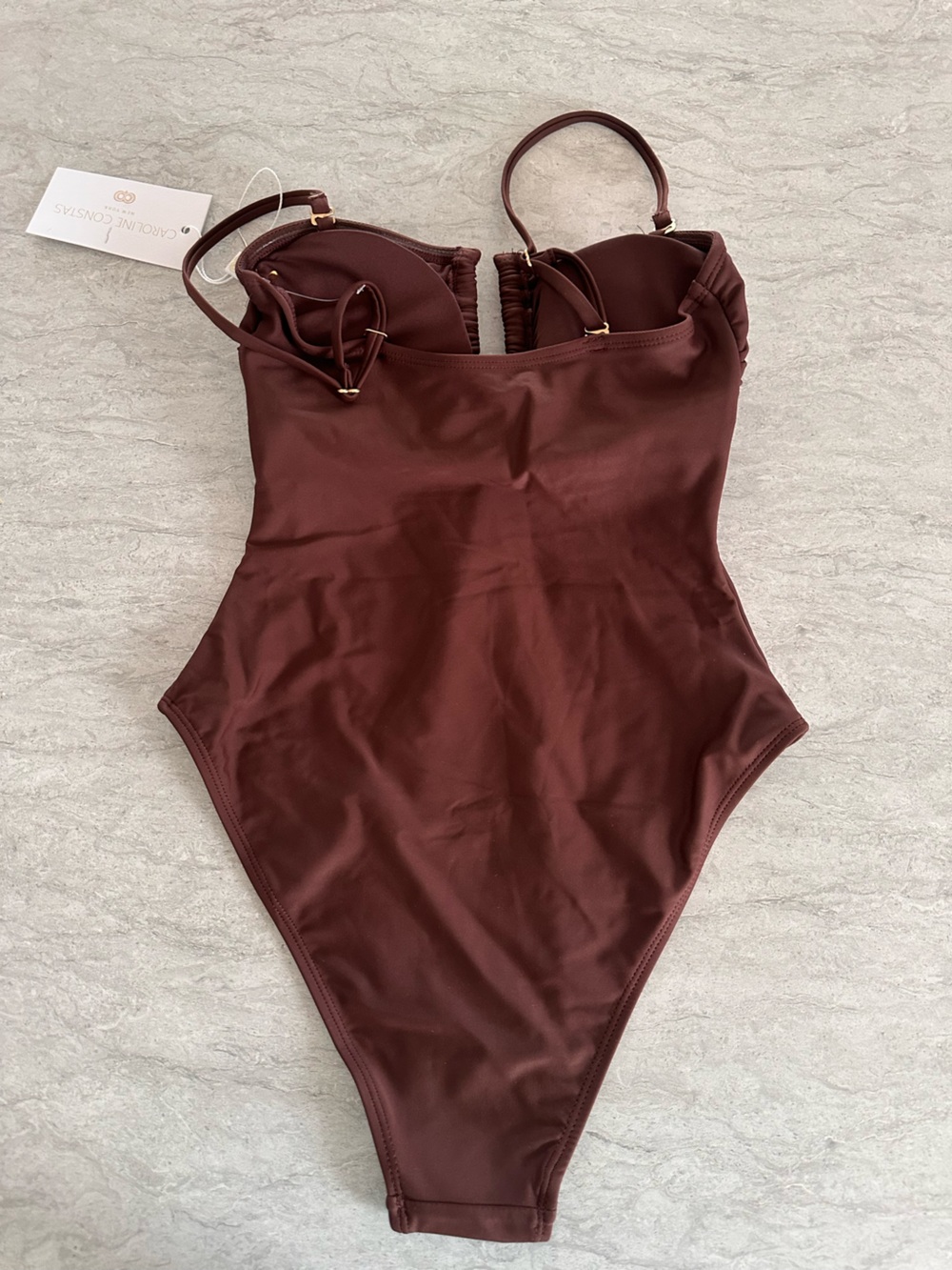 Caroline Constas Chocolate Brown One-Piece Swimsuit - Picture 2 of 3